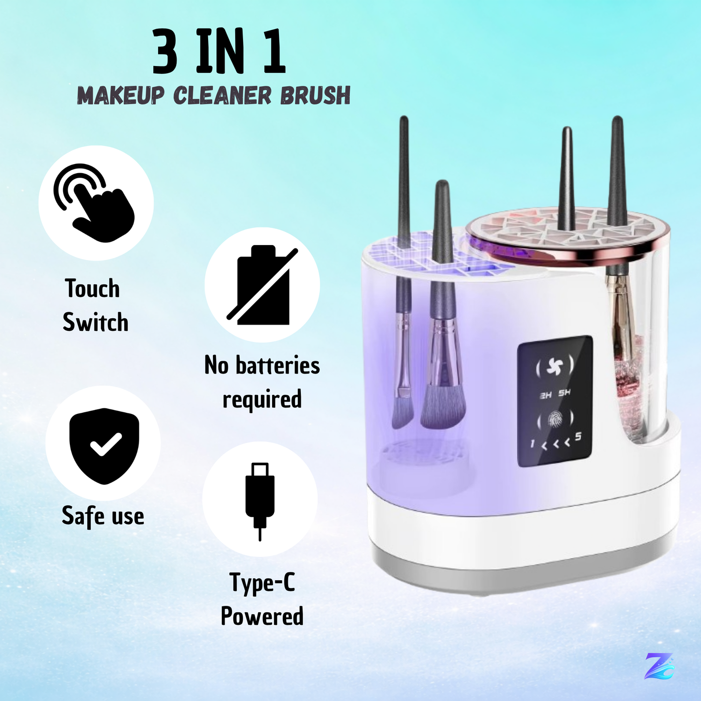 3 in 1 Makeup Brush Cleaner
