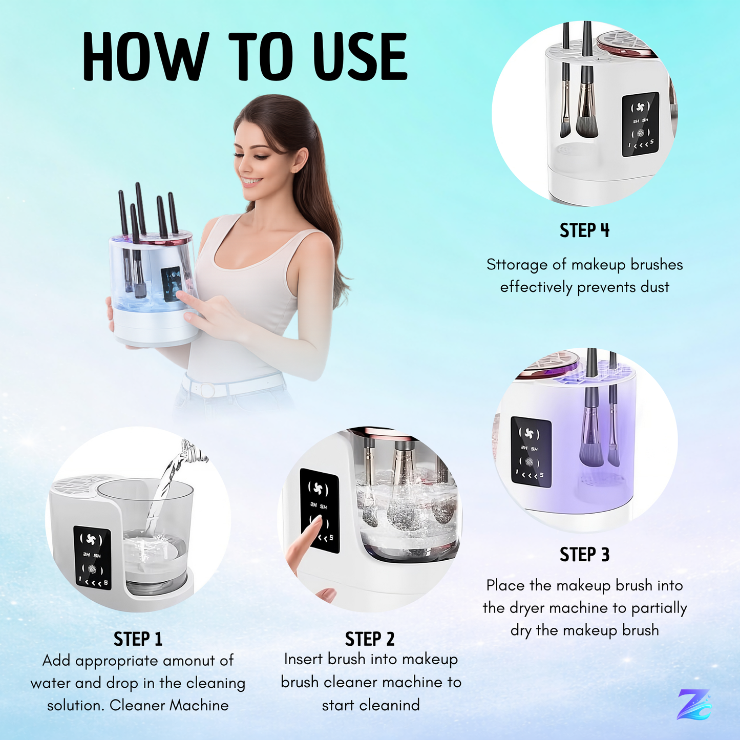 3 in 1 Makeup Brush Cleaner